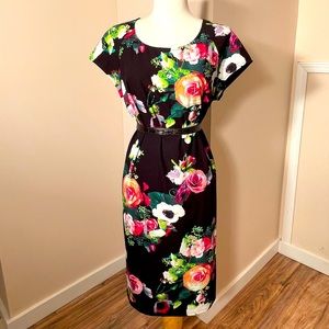 Stunning Professional Black Floral Dress